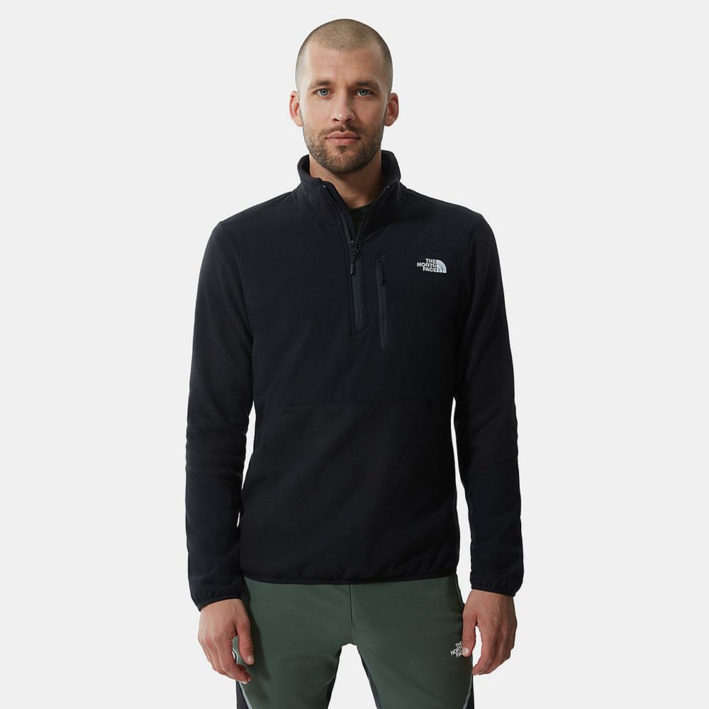 The North Face Fleece Jacket Mens Australia - The North Face Glacier Pro Quarter-Zip Black Hiking (Q